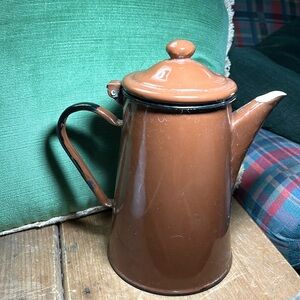 Antique vintage brown coffee pot